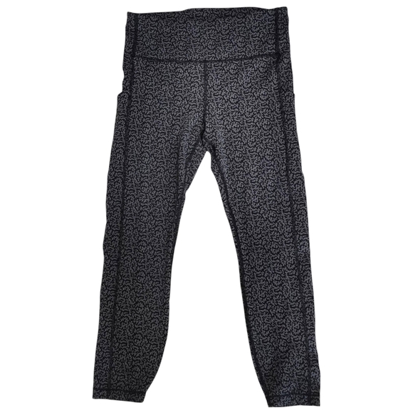 Athleta Ultimate Stash Textured 7/8 Gray Black Pockets High Rise Size M - Picture 2 of 9